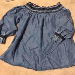 NWOT denim off the shoulder top